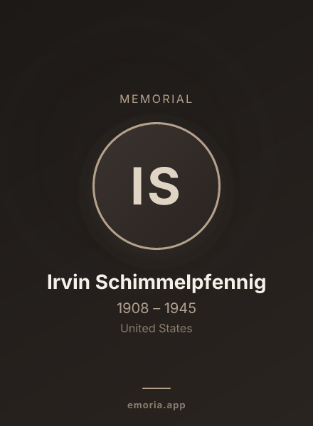 Memorial portrait of Irvin Schimmelpfennig