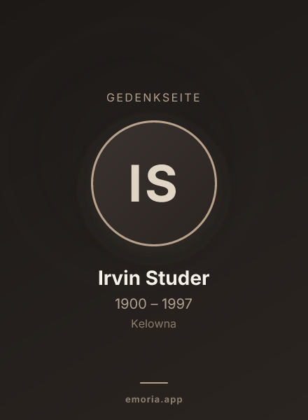 Gedenkportrait von Irvin Studer