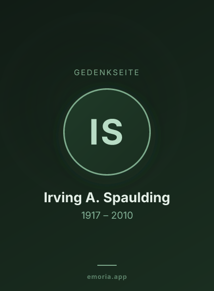 Gedenkportrait von Irving A. Spaulding
