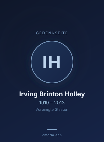 Gedenkportrait von Irving Brinton Holley