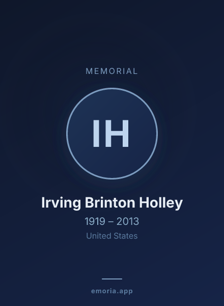 Memorial portrait of Irving Brinton Holley