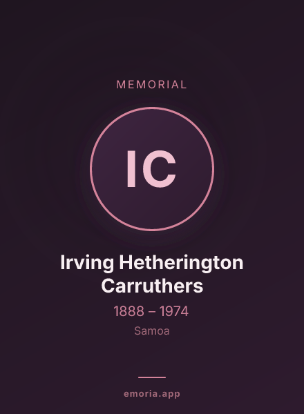 Memorial portrait of Irving Hetherington Carruthers