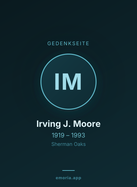 Gedenkportrait von Irving J. Moore