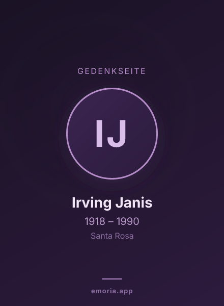 Gedenkportrait von Irving Janis