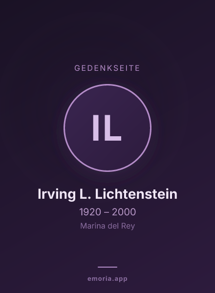Gedenkportrait von Irving L. Lichtenstein