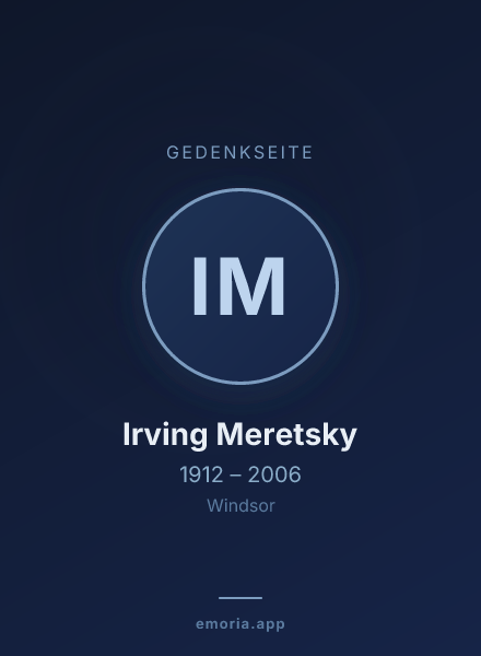 Gedenkportrait von Irving Meretsky