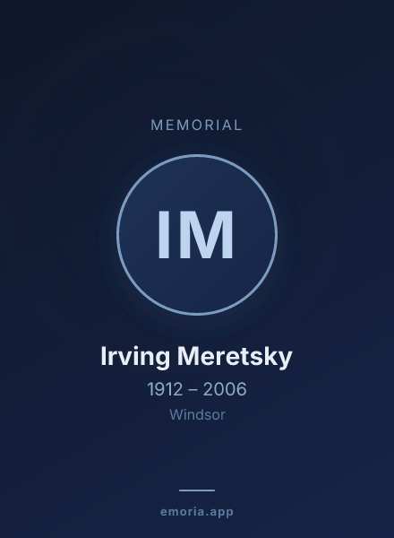Memorial portrait of Irving Meretsky