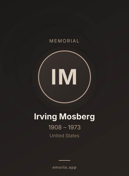 Memorial portrait of Irving Mosberg