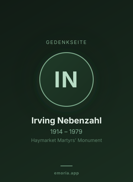 Gedenkportrait von Irving Nebenzahl