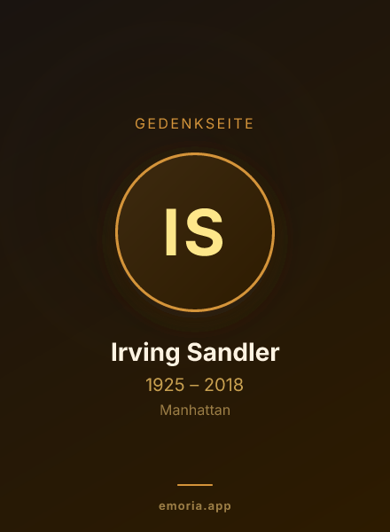 Gedenkportrait von Irving Sandler