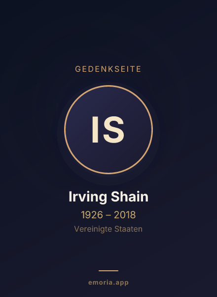 Gedenkportrait von Irving Shain