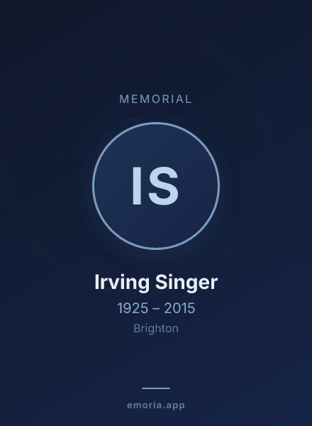 Memorial portrait of Irving Singer