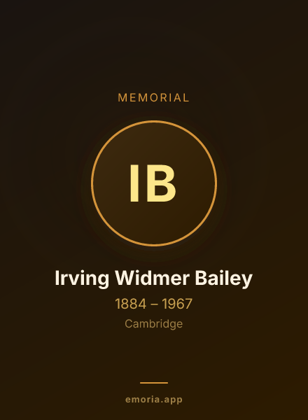 Memorial portrait of Irving Widmer Bailey