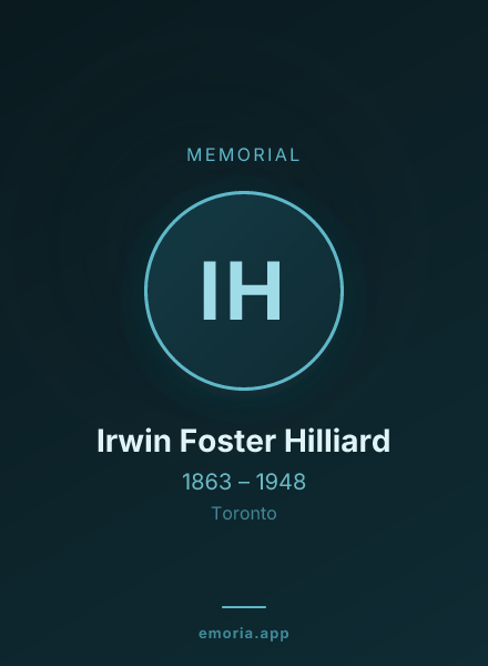 Memorial portrait of Irwin Foster Hilliard