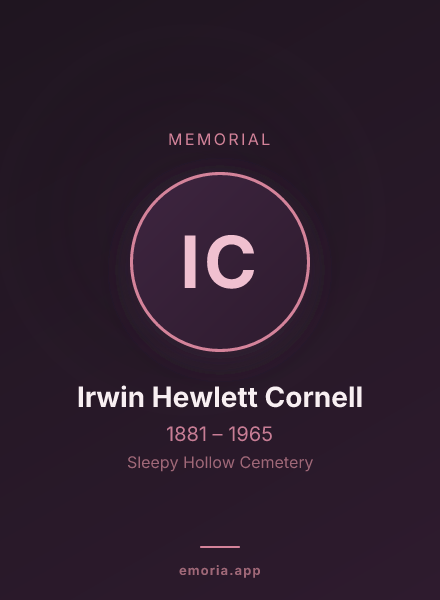 Memorial portrait of Irwin Hewlett Cornell