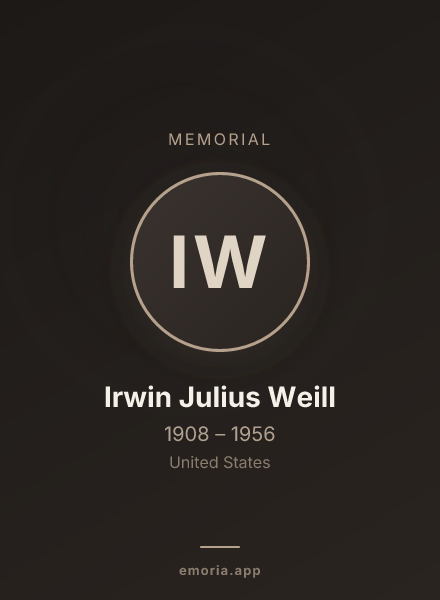 Memorial portrait of Irwin Julius Weill