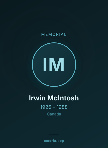 Memorial portrait of Irwin McIntosh