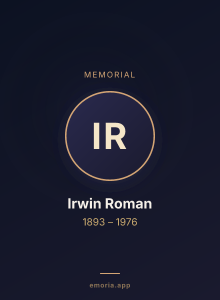 Memorial portrait of Irwin Roman