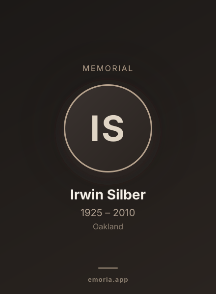 Memorial portrait of Irwin Silber