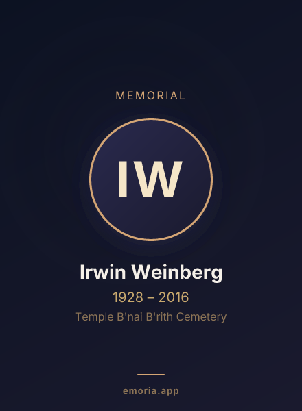 Memorial portrait of Irwin Weinberg