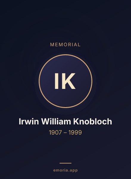 Memorial portrait of Irwin William Knobloch