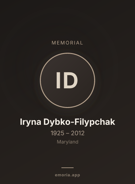 Memorial portrait of Iryna Dybko-Filypchak