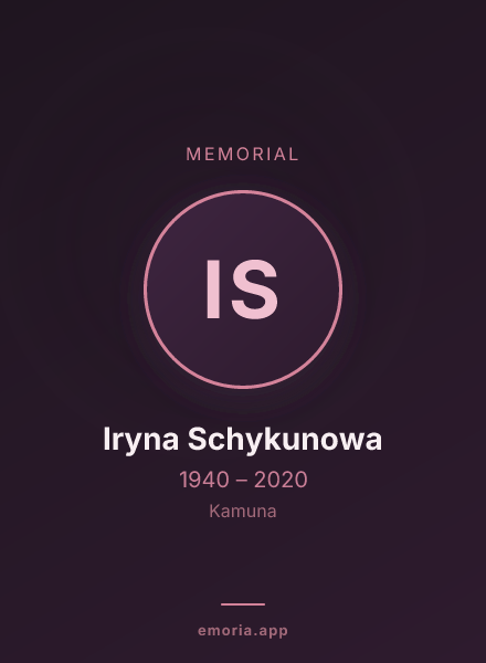 Memorial portrait of Iryna Schykunowa