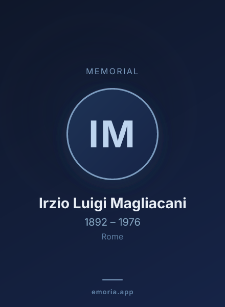 Memorial portrait of Irzio Luigi Magliacani