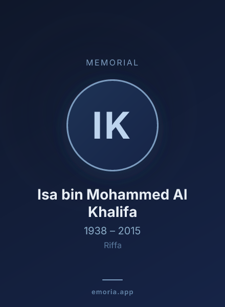 Memorial portrait of Isa bin Mohammed Al Khalifa