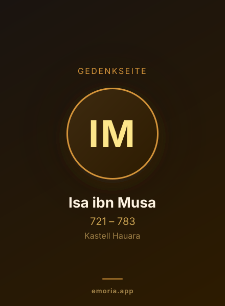 Gedenkportrait von Isa ibn Musa