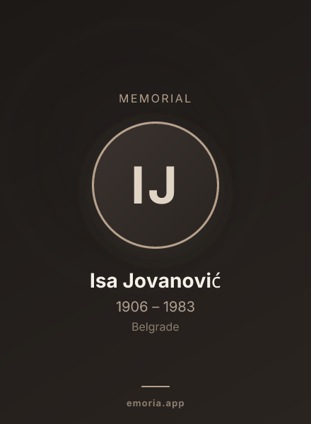 Memorial portrait of Isa Jovanović