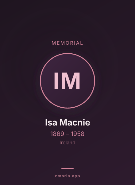 Memorial portrait of Isa Macnie