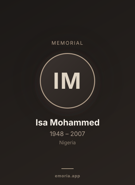 Memorial portrait of Isa Mohammed