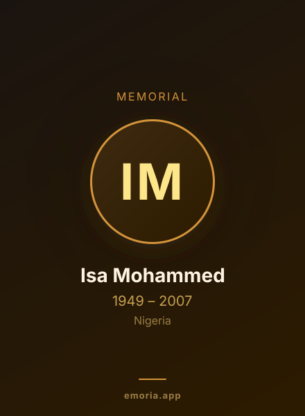 Memorial portrait of Isa Mohammed