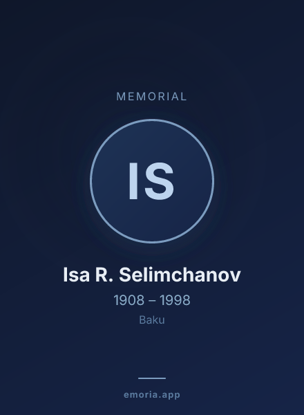 Memorial portrait of Isa R. Selimchanov
