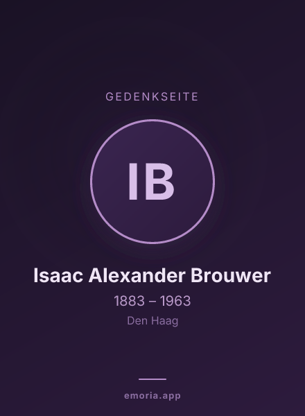 Gedenkportrait von Isaac Alexander Brouwer
