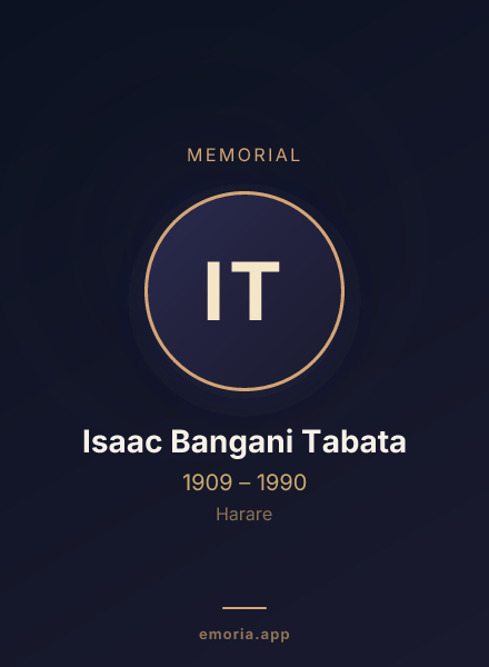 Memorial portrait of Isaac Bangani Tabata