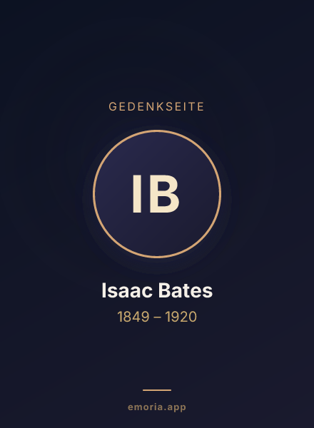 Gedenkportrait von Isaac Bates