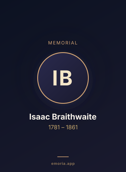 Memorial portrait of Isaac Braithwaite