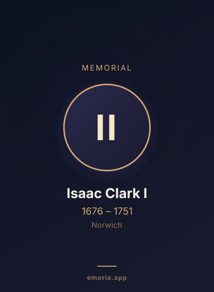 Memorial portrait of Isaac Clark I