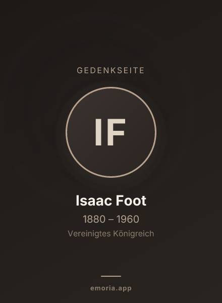 Gedenkportrait von Isaac Foot