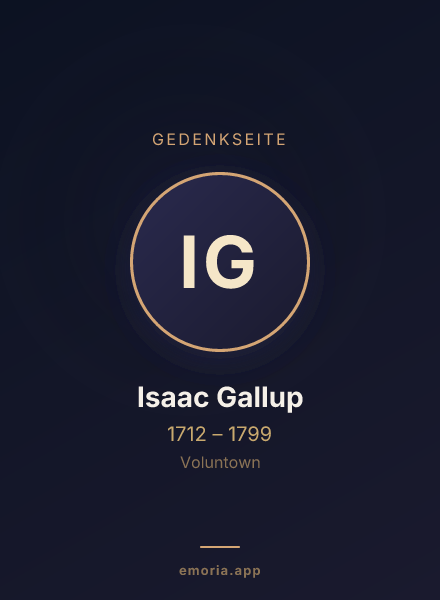 Gedenkportrait von Isaac Gallup