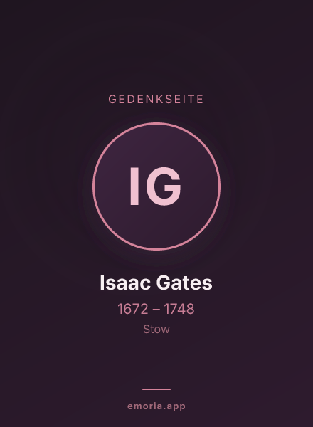 Gedenkportrait von Isaac Gates