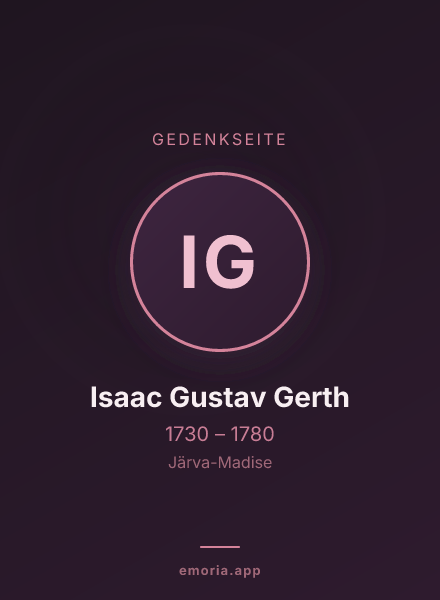 Gedenkportrait von Isaac Gustav Gerth