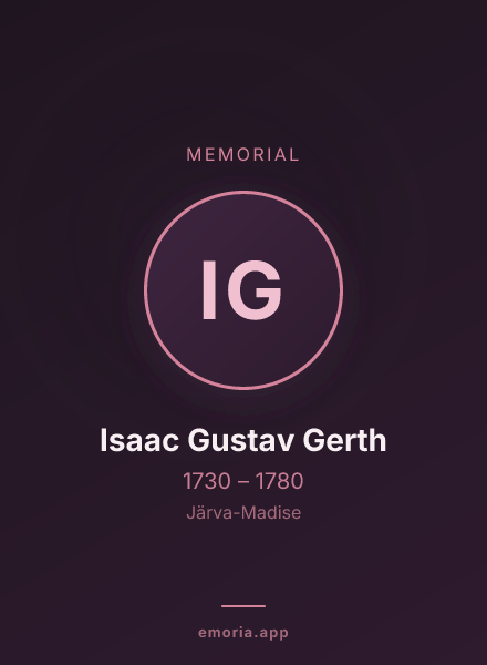 Memorial portrait of Isaac Gustav Gerth