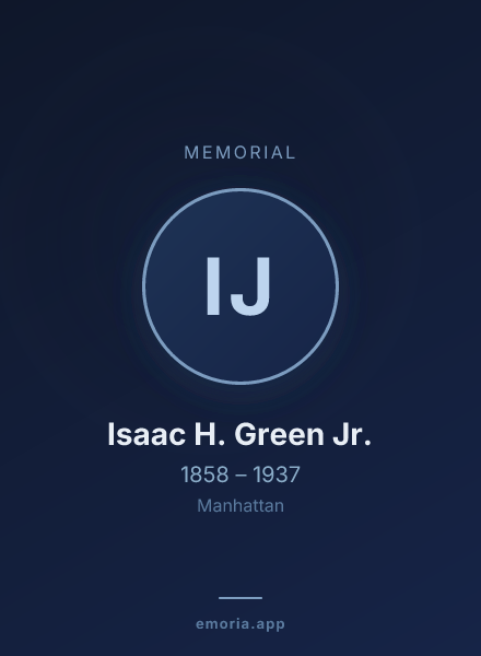 Memorial portrait of Isaac H. Green Jr.