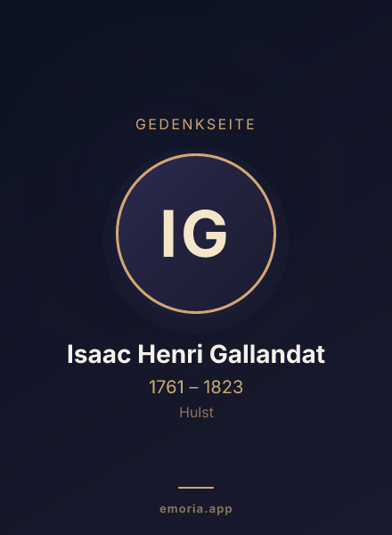 Gedenkportrait von Isaac Henri Gallandat