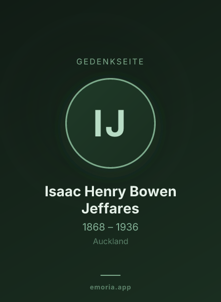 Gedenkportrait von Isaac Henry Bowen Jeffares