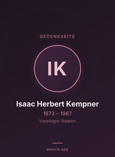 Gedenkportrait von Isaac Herbert Kempner