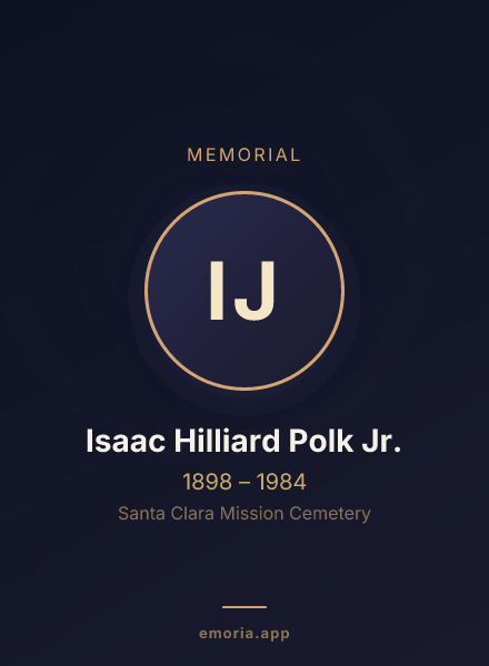 Memorial portrait of Isaac Hilliard Polk Jr.
